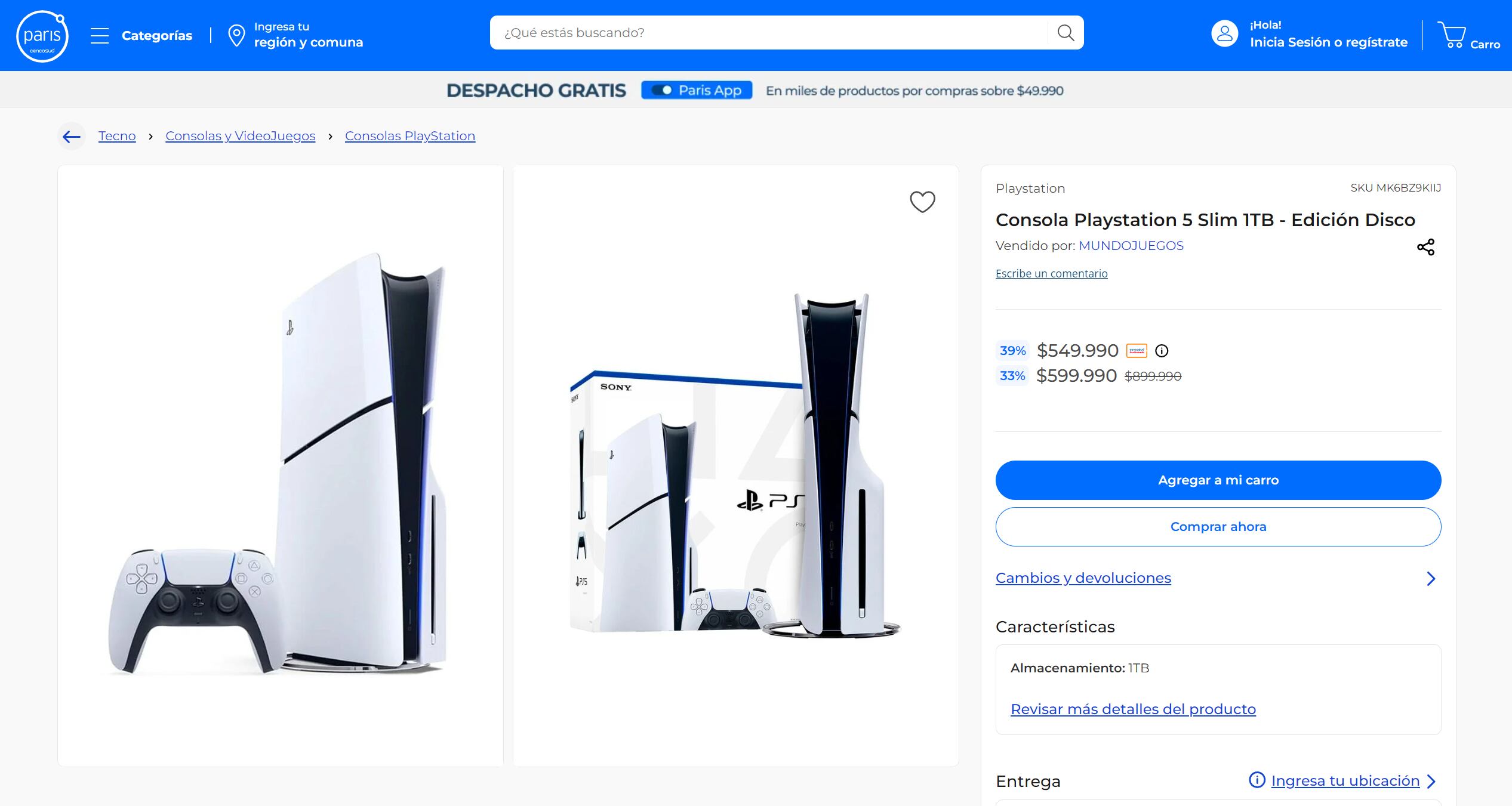 PlayStation 5 Slim, precio en Chile.