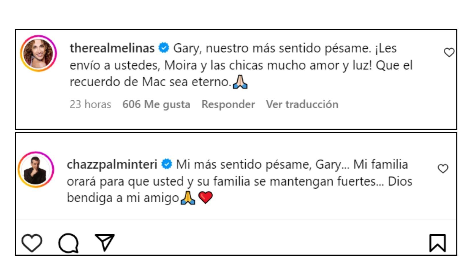 Alguno de los mensajes de apoyo en este dificil momento (Instagram)