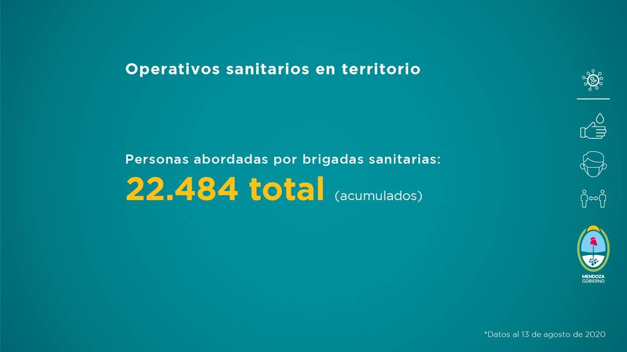 El gobierno de Mendoza presentó el informe sanitario del 6 al 13 de agosto.