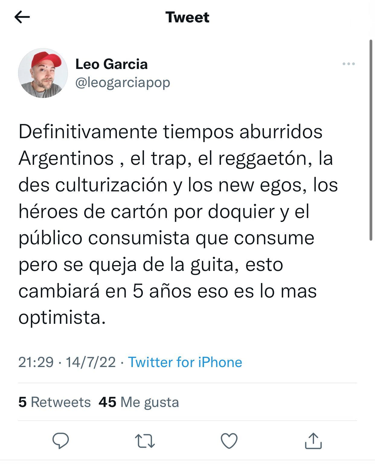 Leo García atacó sin filtros a Tini Stoessel.