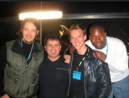 Australia 2003 con Thomas Lang ( Robbie Williams) John Blackwell ( Prince) Frank Corniola ( productor del Festival de Bateristas más importante del Hemisferio Sur)