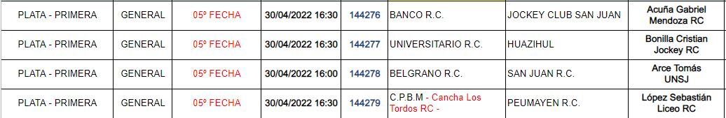 Copa de Plata- Fecha 4