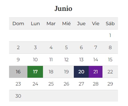 Feriados junio 2024