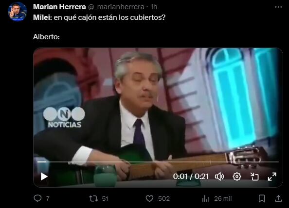 Los mejores memes de la reunión entre el presidente electo Javier Milei y Alberto Fernández