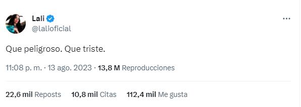 Lali en Twitter