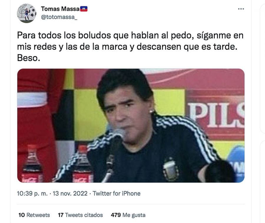 La irónica respuesta de Tomás Massa.