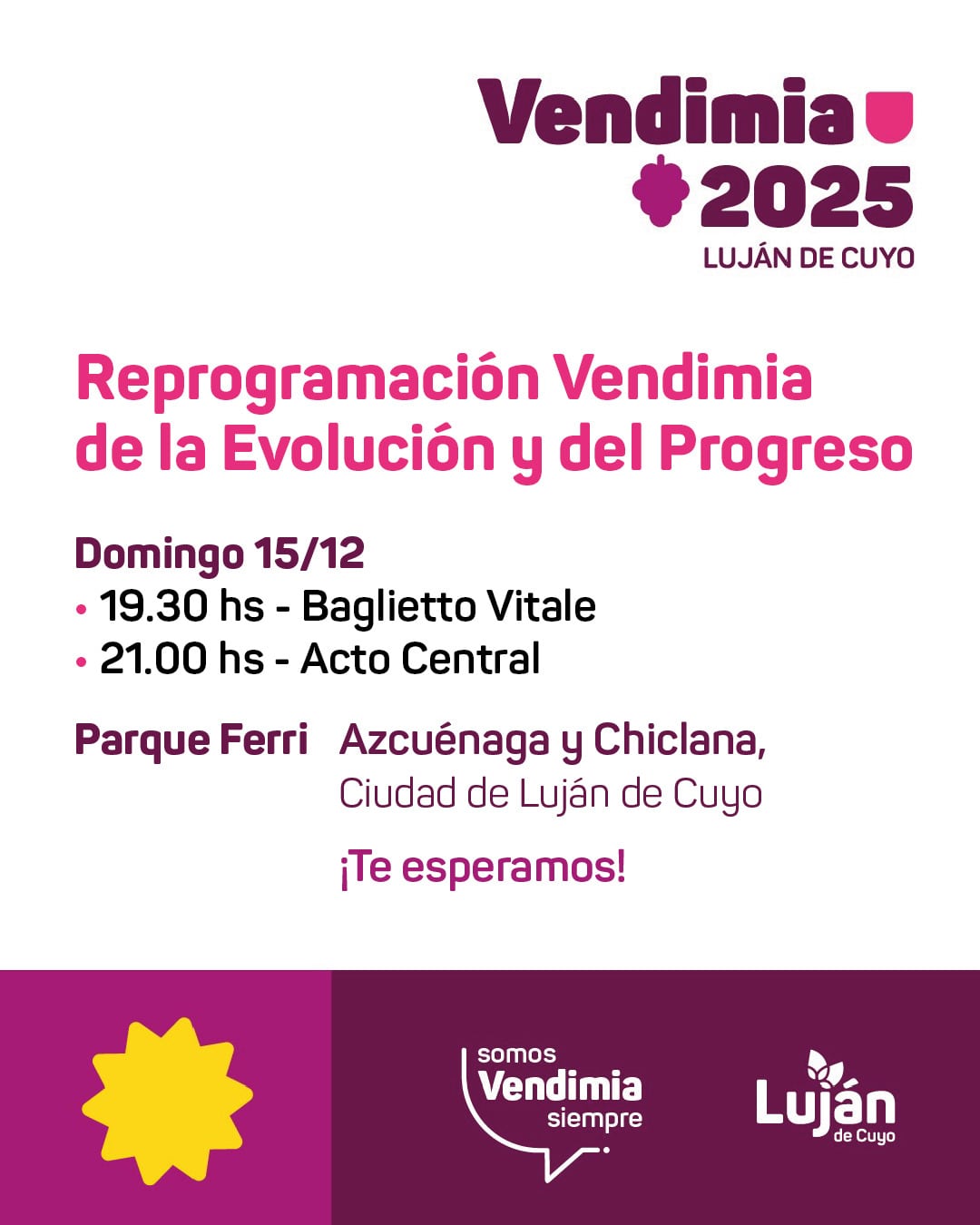 Vendimia Departamental de Luján de Cuyo: se reprogramó para esta noche tras suspensión por el clima