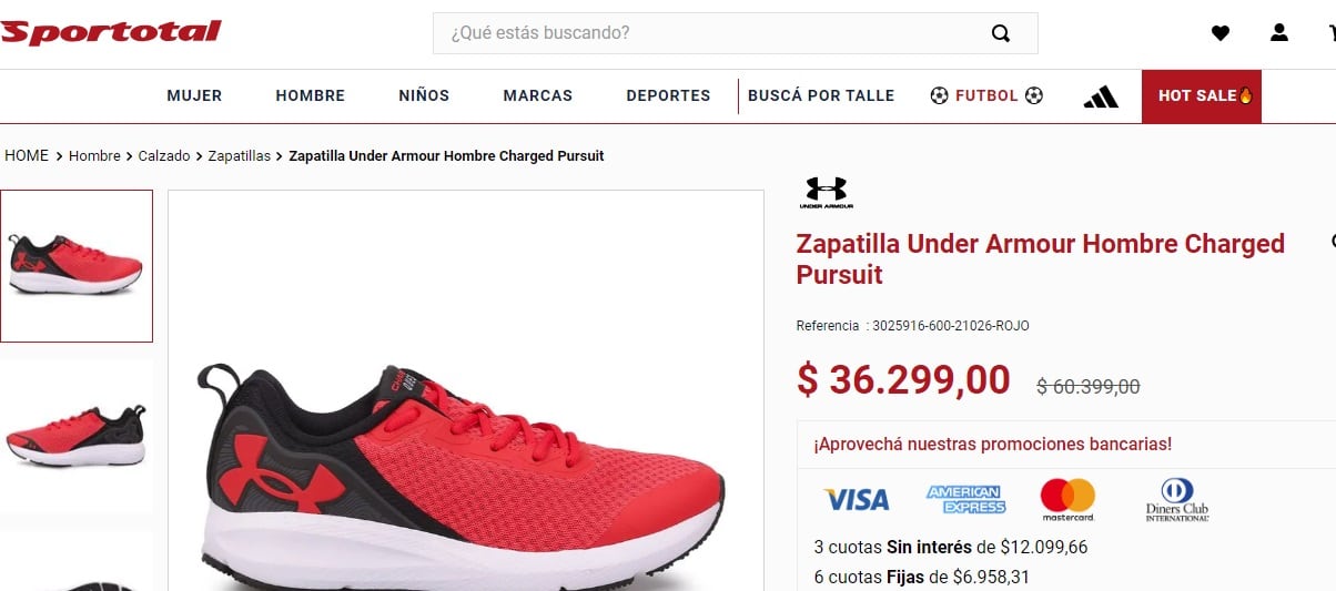 Zapatillas Under Armour hombre en Sportotal