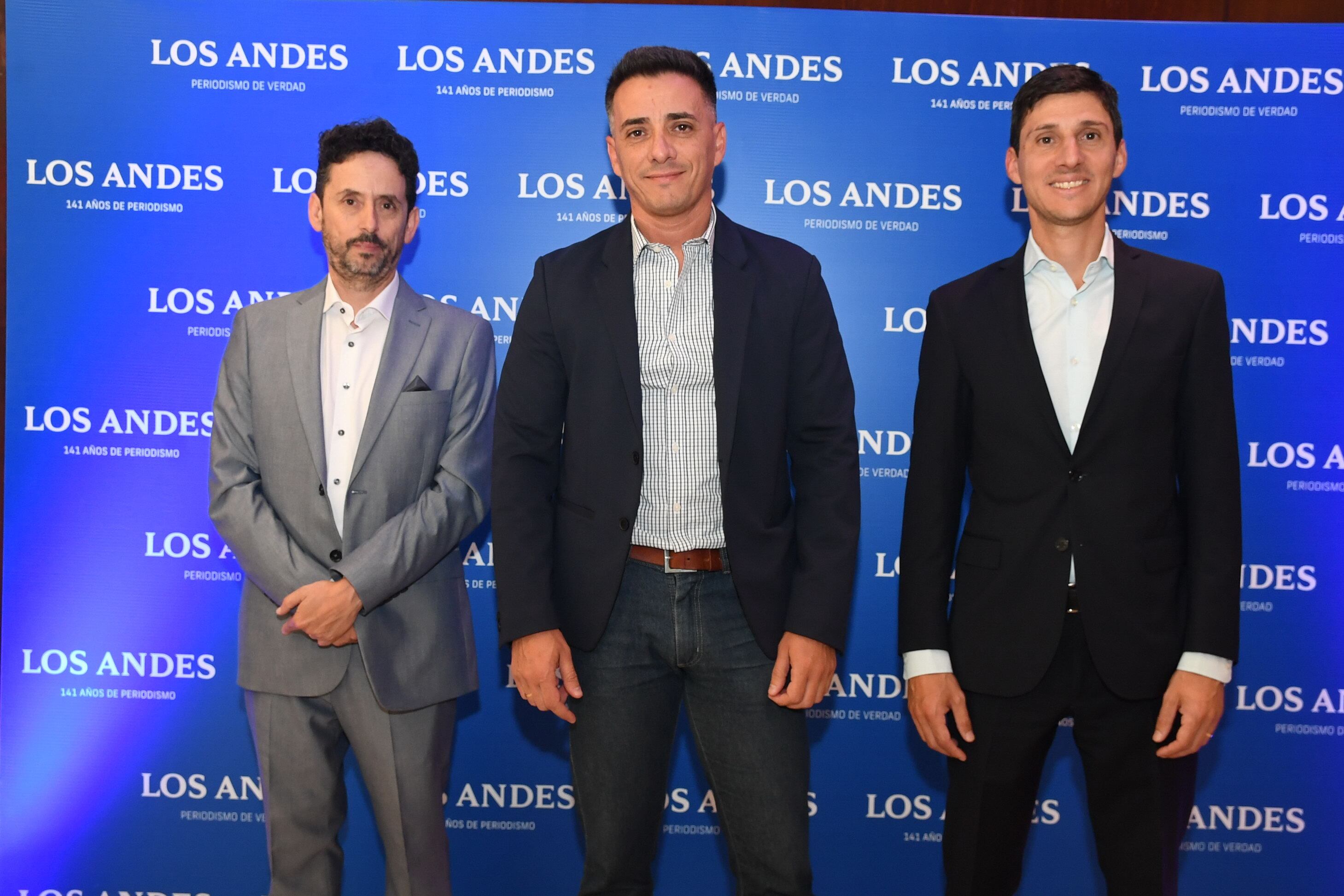 Pablo Dellazoppa, Director de Contenidos de Diario Los Andes, Marcos Calvente Intendente de Guaymallén y Camilo De Lillo CEO de Los Andes.