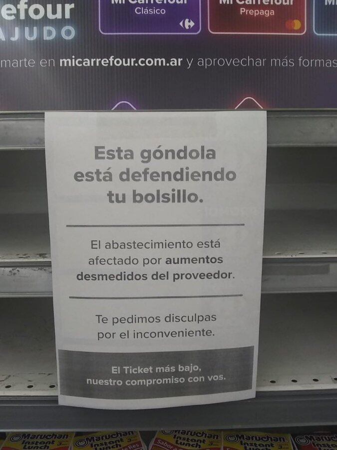 Desde la empresa argumentaron que no habían llegado a un acuerdo con el precio de los productos y señalaron a los proveedores - Foto X