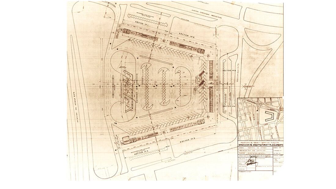 Planimetría general. 
Fuente: Archivo Digital de 
la Dirección de Arquitectura 
e Ingeniería, Ministerio de 
Planificación e Infraestructura 
Pública (DAI-MIPIP), Gobierno 
de Mendoza.