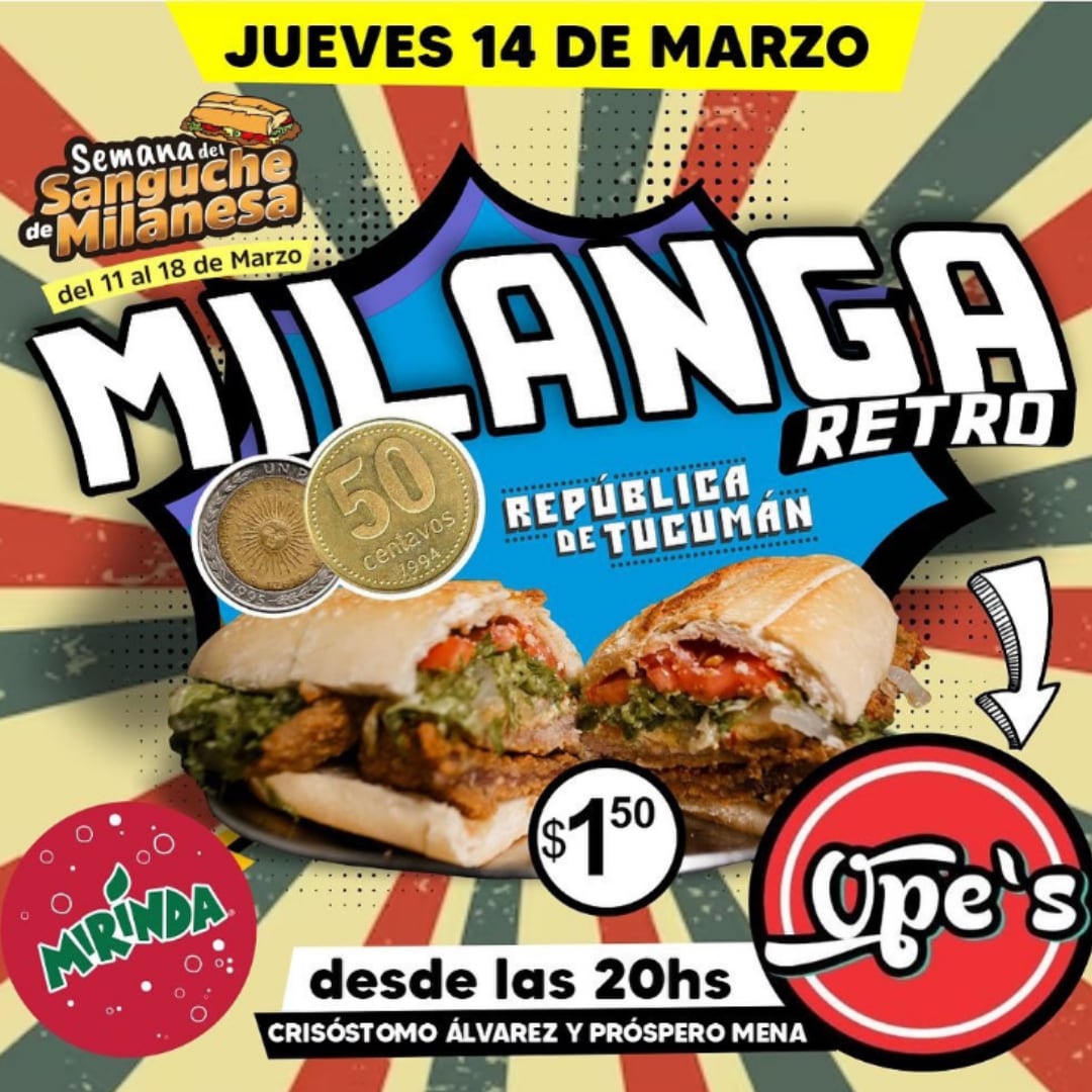 La promoción de la semana de la milanesa que causó caos en Tucumán. Foto: Ope's / Instagram.