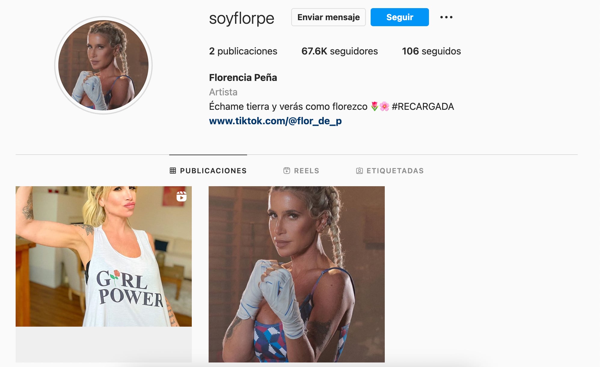 La nueva cuenta de Instagram de Florencia Peña