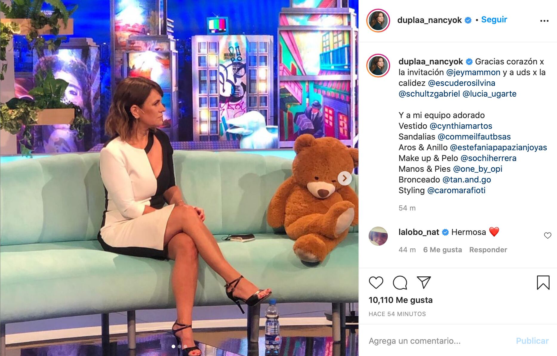 Nancy le agradeció a Jey Mammón por Instragram.