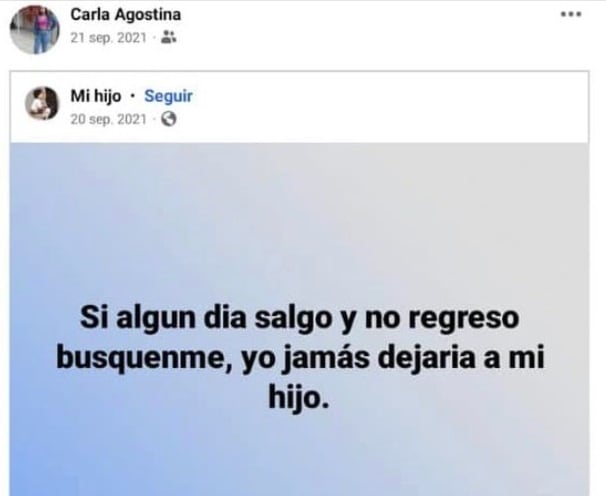 El mensaje de Agostina Trigo en Facebook