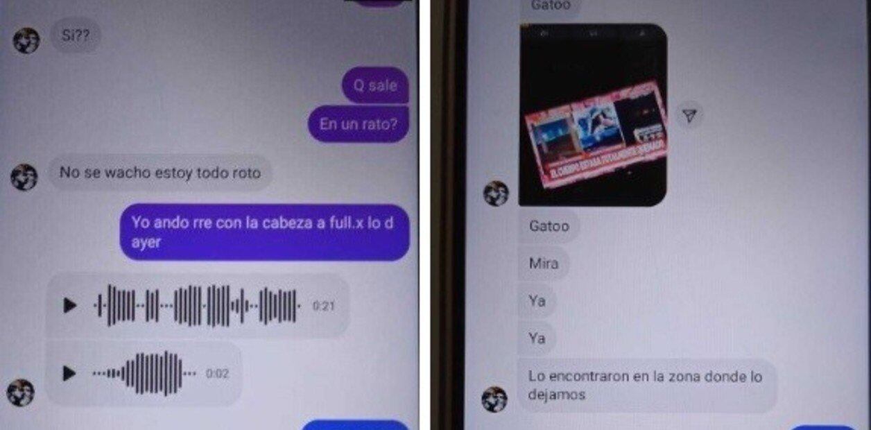 Captura pantalla que muestra la conversación por Instagram que incrimina a los adolescentes acusados.