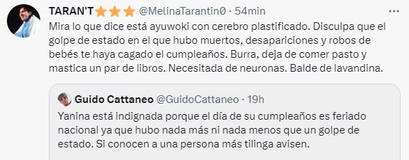 Algunas de las críticas a Yanina Latorre en redes. Foto: captura de pantalla / Twitter.