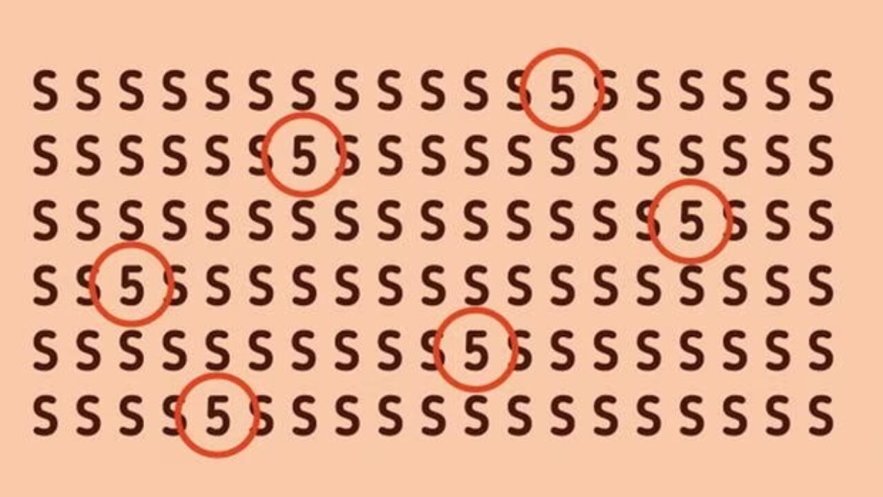 El complejo desafío visual que te pide encontrar los números "5" entre las letras "S".