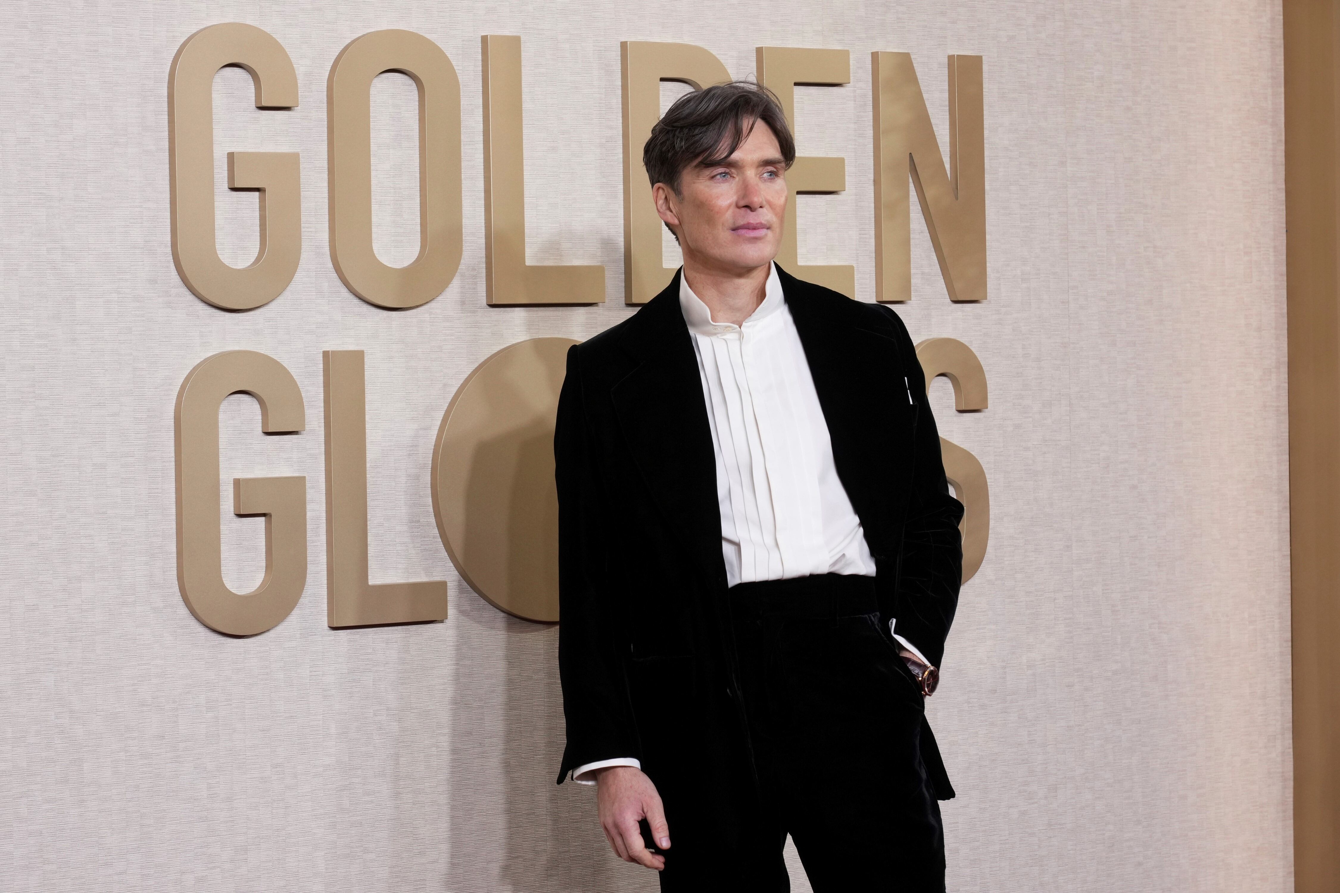 Cillian Murphy en los Golden Globes 2024. (AP)