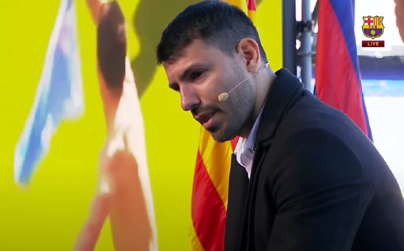 Entre lágrimas, Sergio "Kun" Agüero anunció su retiro del fútbol profesional - Barça TV