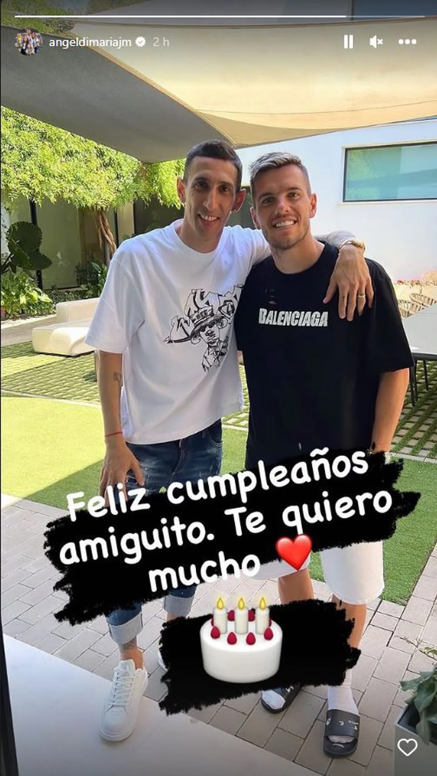 Ángel Di María en la celebración de cumpleaños de Gio Lo Celso. Gentileza: TN.