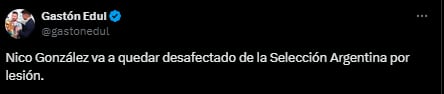 Nico González se lesionó en la Juventus y quedará afuera de la Selección Argentina
