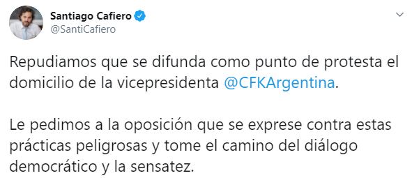 La palabra de Cafiero en las redes