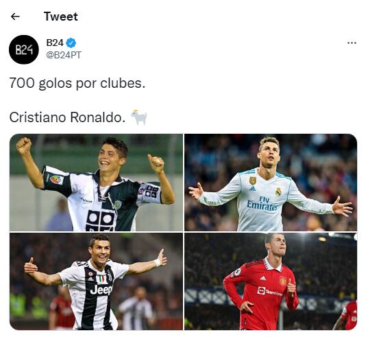 Cristiano Ronaldo llegó a los 700 goles a nivel clubes.