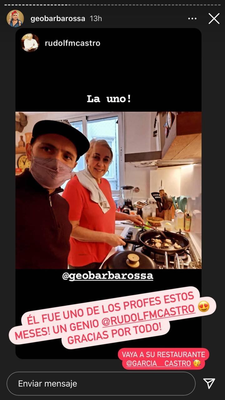 Rodo, el coach de Georgina Barbarossa en la cocina