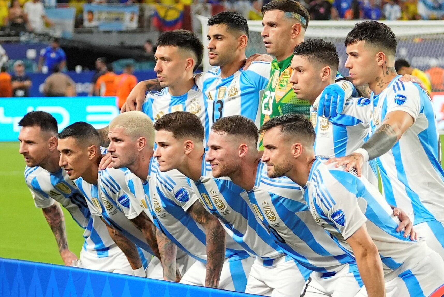 La formación de Argentina que jugó la final de la Copa América ante Colombia. (AP)