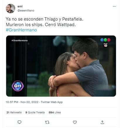 Memes del beso de Thiago y Daniela de Gran Hermano