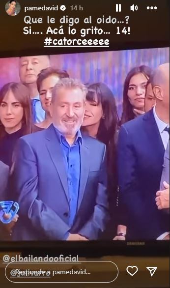 Pamela David gritó orgullosa lo obtenido por el Bailando en su primera noche.