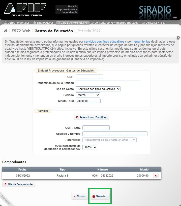 Siradig, ¿cómo deducir los gastos con fines educativos?