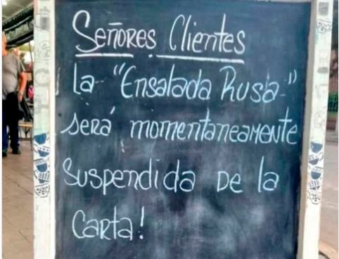 Un restobar de Carlos Paz eliminó la ensalada rusa (Gentileza)