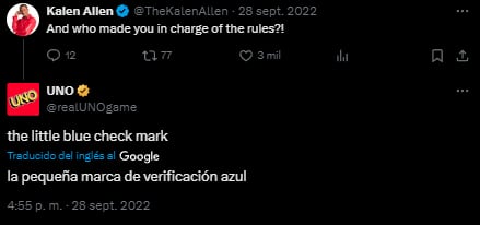 La irónica respuesta de UNO cuando le preguntaron quién es para poner las reglas.