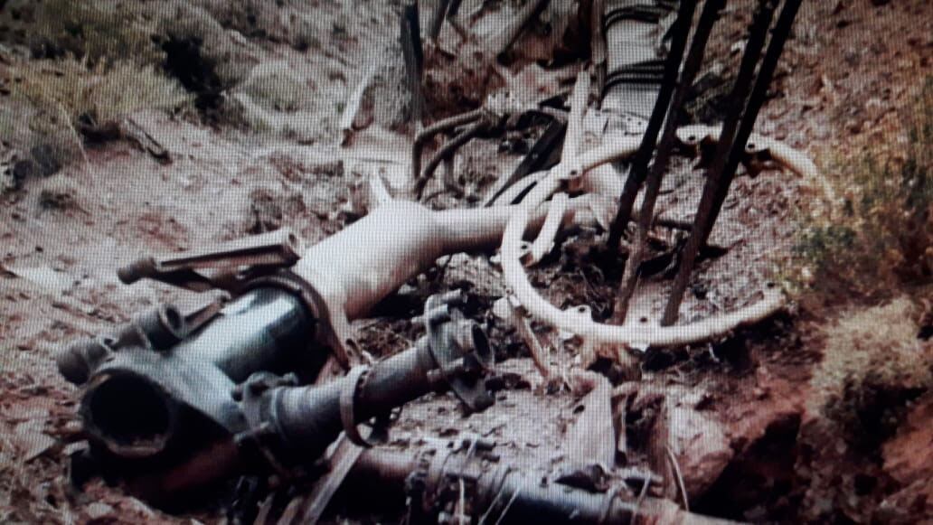 Piezas de las naves quedaron diseminadas en distintos cerros de la provincia. 
Foto: Gentileza Horacio Bollati