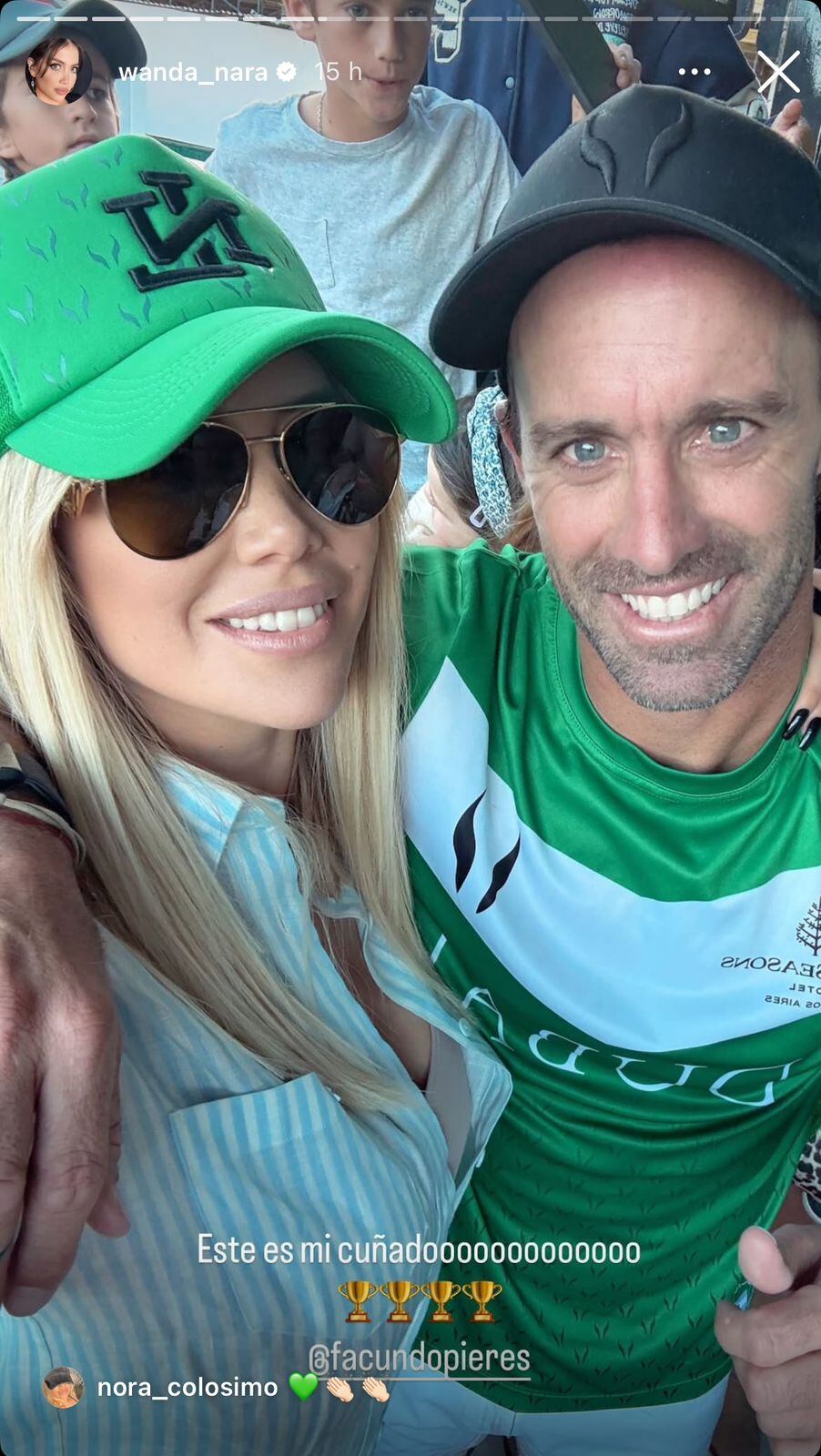 Wanda Nara felicitó a su cuñado por el triunfo del Abierto Argentino de Polo (Captura de pantalla)