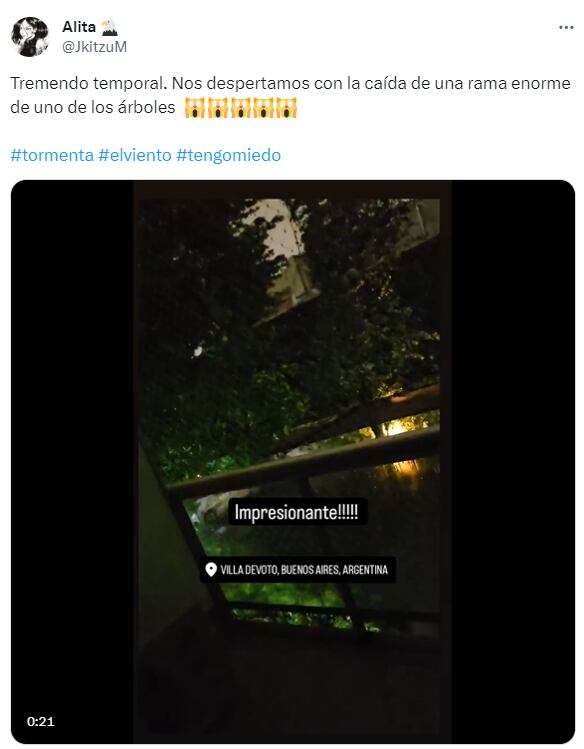 Uno de los hashtags más usados durante el temporal - X