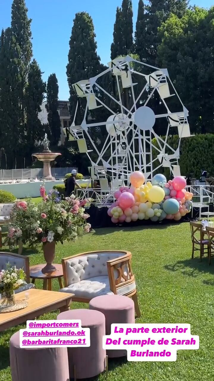 El cumpleaños de 2 años de Sarah Burlando en el Palacio Sans Souci. Gentileza Instagram.