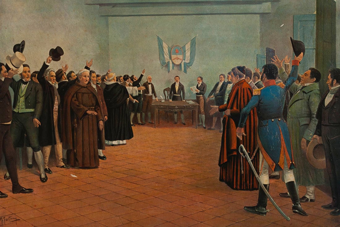 Título: Proclamación de la Independencia Argentina. Congreso de Tucumán. Gentileza Museo Histórico Nacional
