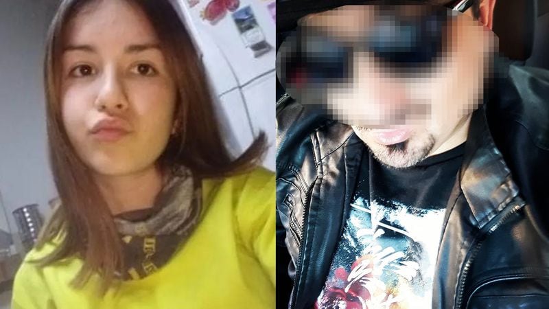 Florencia y el carnicero que fue detenido ayer.