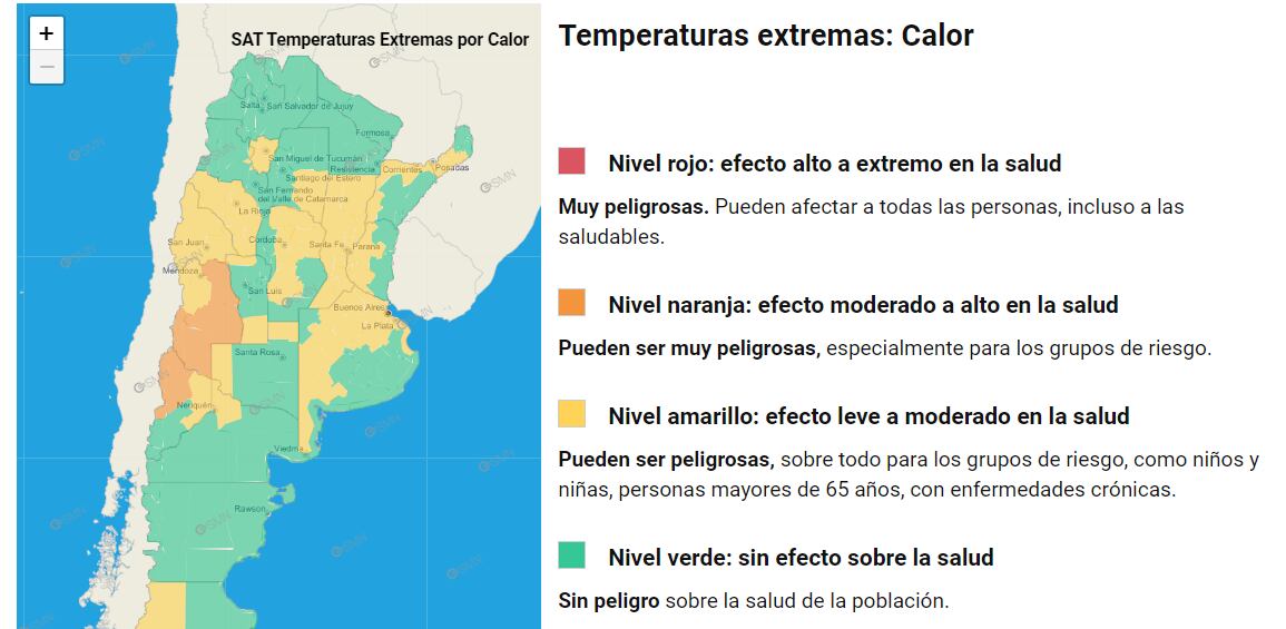 Hay once provincias bajo alerta por temperaturas extremas - SMN