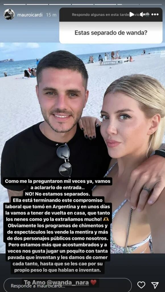 Mauro Icardi negó la separación con Wanda