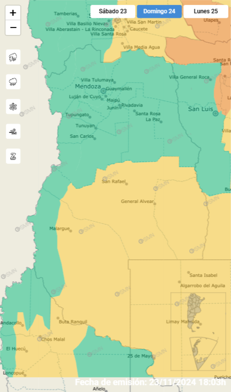 El SMN emitió una alerta amarilla por tormentas.