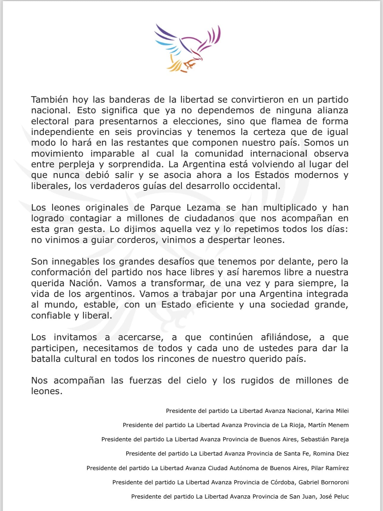 Karina Milei publicó una carta: busca sumar afiliados a La Libertad Avanza (segunda parte). Imagen: X / @KarinaMileiOk