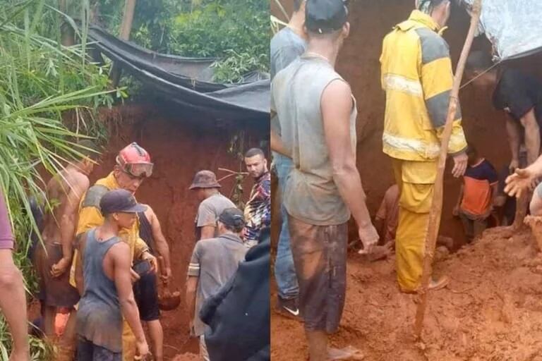 El viernes se logró rescatar a las primeras cinco víctimas y el sábado, se recuperaron otros siete cuerpos sin vida. Foto: Twitter.