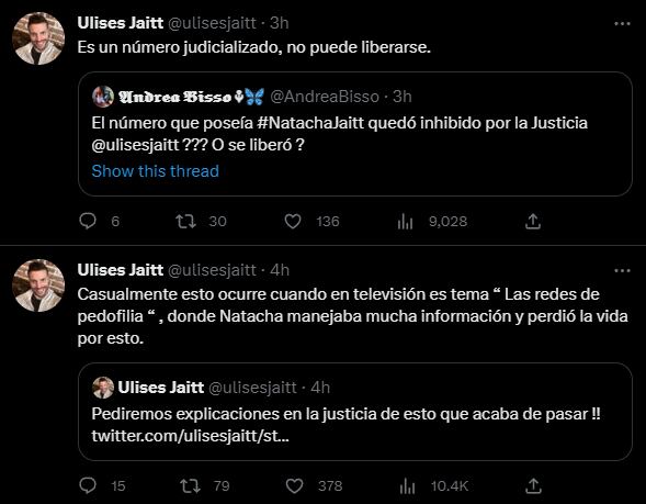 Tweets de Ulises Jaitt. Foto: Twitter/@ulisesjaitt