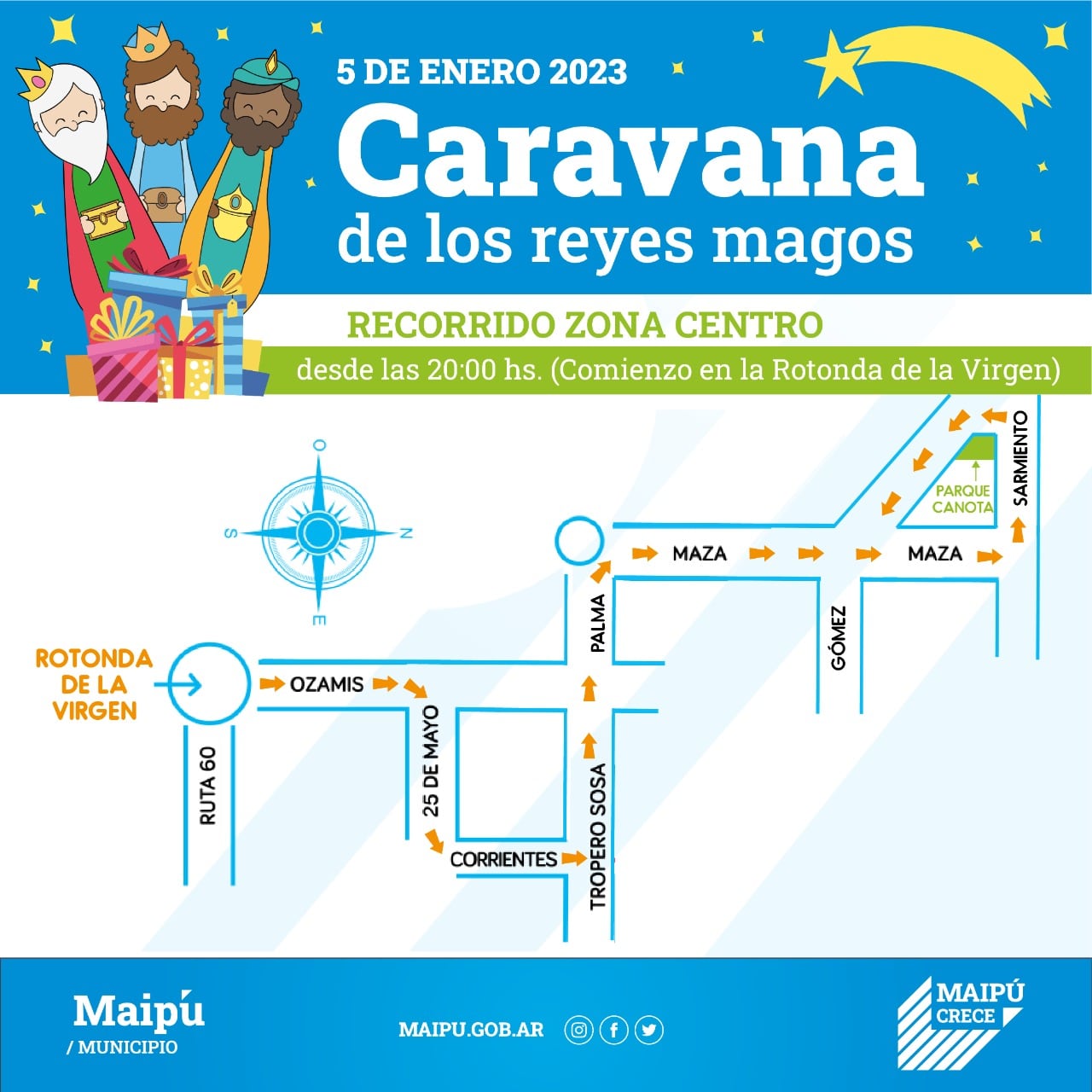 Maipú se prepara para la Caravana de los Reyes Magos. Foto: Prensa Maipú