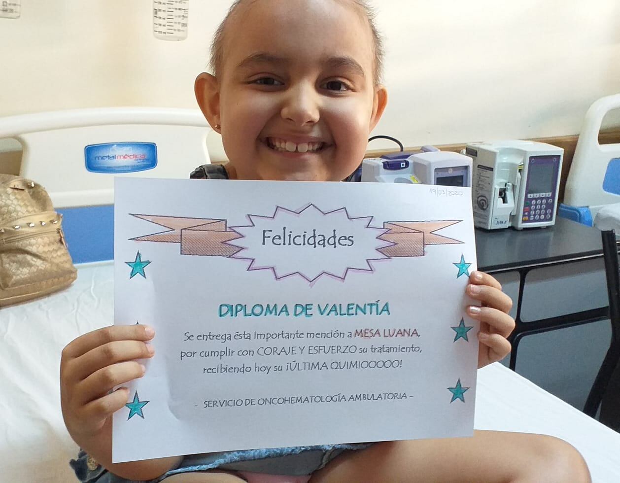 "Nunca perdió la sonrisa", asegura la mamá de Luana.