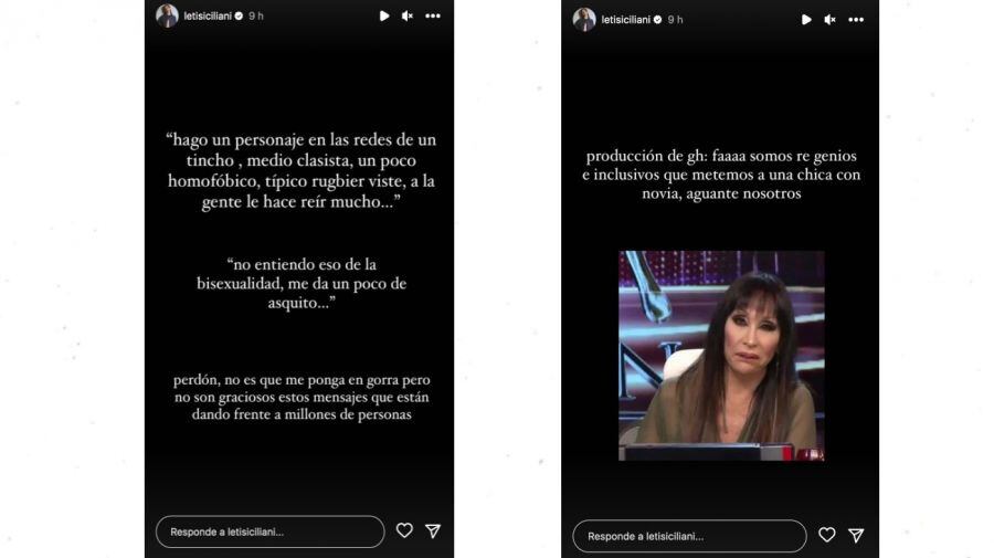 Las stories que publicó Siciliani